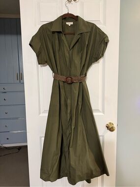 midi seraphina dress green Seraphina Fitted Midi Dress in Green main image 0
